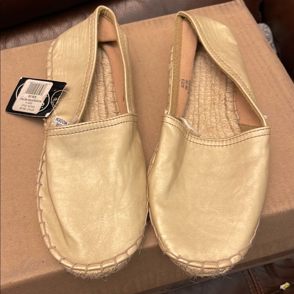 Gold Espadrille Flats